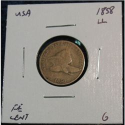 889. 1858 LL Flying Eagle Cent. G.