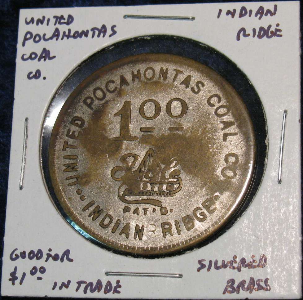1123. United Pocahontas Coal Co. Indian Ridge $1. Coal Script.