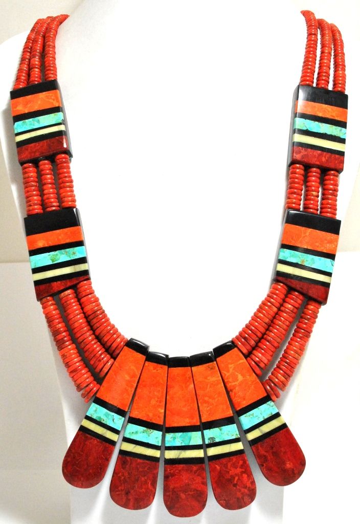 Pendentif Santo Domingo Incrustation Turquoise Par Torevia Crespin – Authentique Amérindien