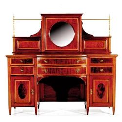 FY74 Edwardian inlaid mahogany bowfront sideboard early