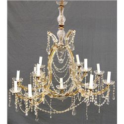 CHANDELIER; Thirteen Light Maria Theresa Style Crystal