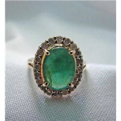 Gorgeous oval Emerald and Diamond Ring RP8081D