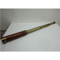 19th C 3 Draw Brass & Mahog Telescope