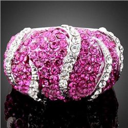 GT0522120028 Dazzling High Fashion Hot Pink Crystal Rin