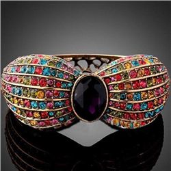 GT0522120046 Gorgeous Eggplant Center Crystal Multicolo