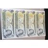 Image 1 : 1973 Canada $1 Foreign Bank Note; Lot of 4; Uncut Bills
