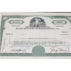 1969 Rayette-Faberge Inc. Stock Certificate Dated 1969