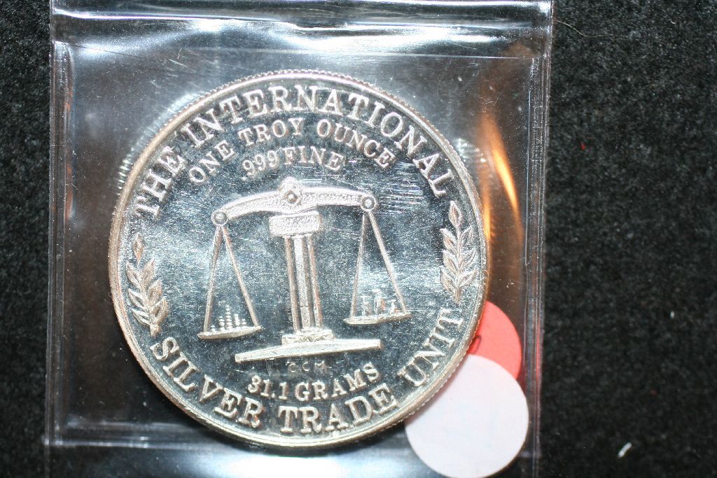 International Silver Rounds The International Silver Trade Unit Round; .999 Fine Silver 1 Oz ...