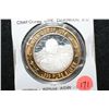 Image 1 : Chiefr Ouray, Ute Deadwood SD Limited Edition Two-Tone $10 Gaming Token; .999 Fine Silver .60% Oz. A