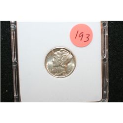 1943-D Mercury Dime; MCPCG Graded MS67