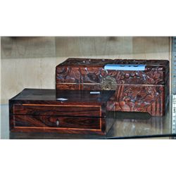 2 wooden keepsake boxes
