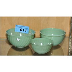 3pc jadeite mixing bowl set