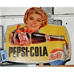 Vintage pepsi cola cardboard advertisment sign