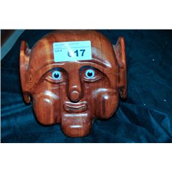 Original Ken Howe wooden face carving