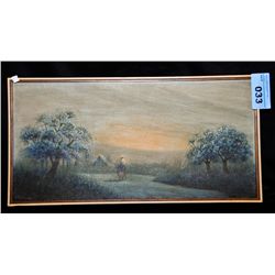 Framed oil on canvas painting