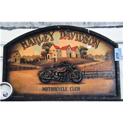 Wooden Harley Davidson motorcycle club decorative