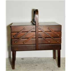 Vintage wooden sewing box