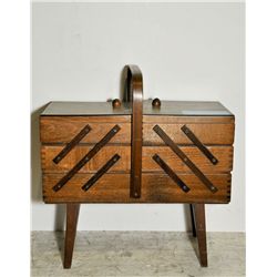 Vintage wooden sewing box