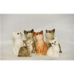 Group of  6 Beswick England cat figurines