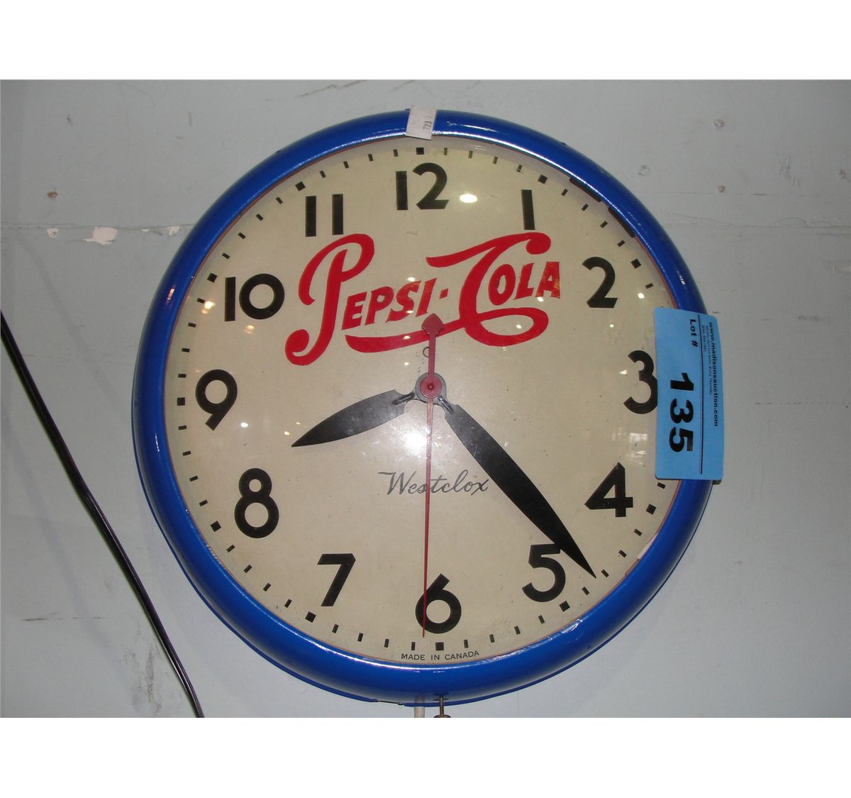 West Clocks convex glass pepsi cola wall clock