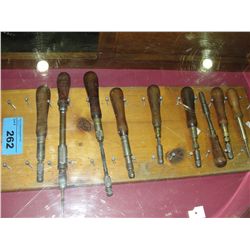 9pc vintage manual drill collection