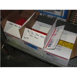3 boxes of assorted size stud caps and plugs
