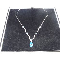 10k gold topaz and diamond necklace
