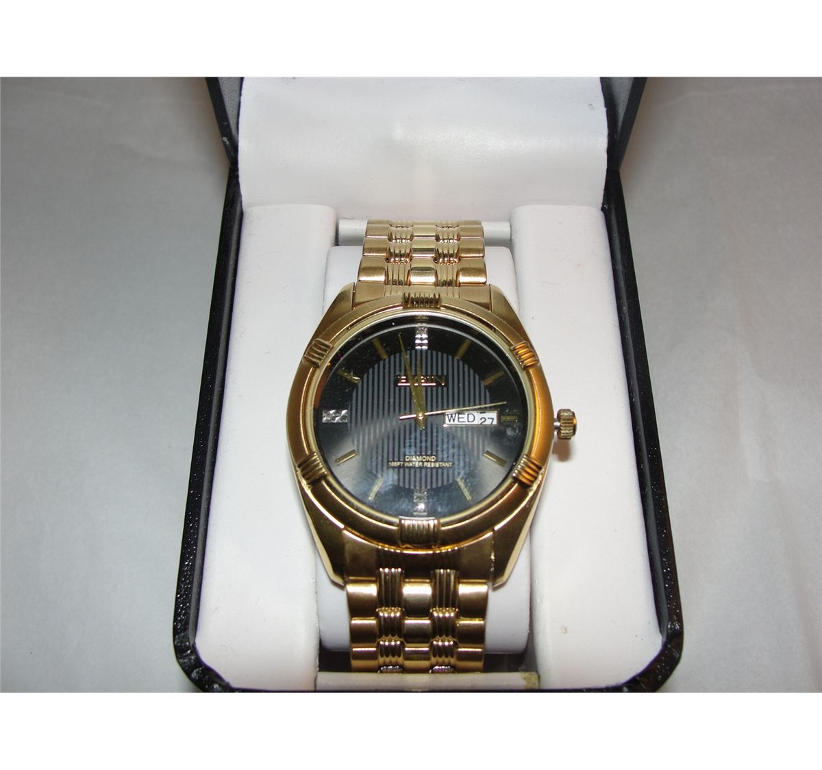 Mans elgin diamond watch. new works