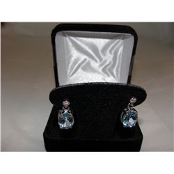 Diamond and topaz earrings