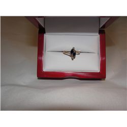 10k gold sapphire and diamond ring