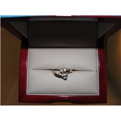 14k gold and crystal ring
