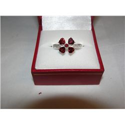 Garnet and diamond ring