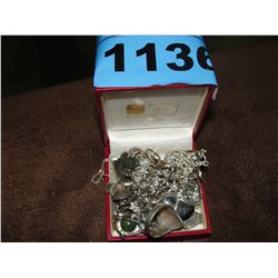 Box of assorted silver jewelery