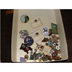 Box of collectors pins
