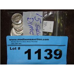 Bag of 15 silver dimes