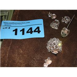 6 miniature crystal figurines