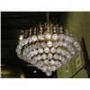 Image 1 : Hanging brass and crystal chandalier
