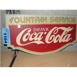 Fountain service coca cola wooden advertisment