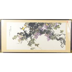 Chinese Watercolour on Paper Painting: Grapes