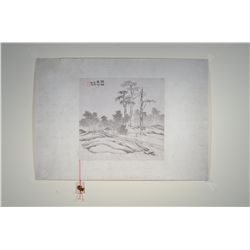Chinese Watercolour on Paper: Landscape Jian Ding