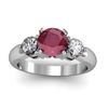 Image 1 : Genuine 1.75 ctw Ruby Diamond Ring Whte/Yllw Gold 14kt