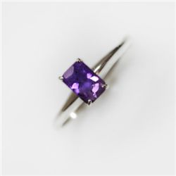 Natural 4.25 ctw Amethyst Emerald .925 Sterling Ring