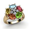 Image 1 : Genuine  2.85 ctw 14k Multi-Color Gemstone Diamond Ring