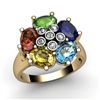 Image 1 : Genuine  2.85 ctw 14k Multi-Color Gemstone Diamond Ring