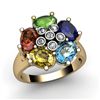 Image 1 : Genuine  2.85 ctw 14k Multi-Color Gemstone Diamond Ring