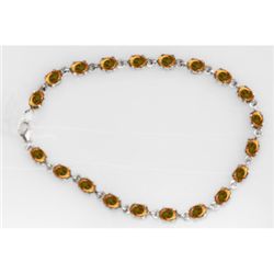 NATURAL 10.00 CTW CITRINE OVAL BRACELET .925 STERLING S