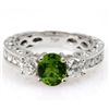 Image 1 : Genuine Peridot 1.92 ctw & Diamond Ring 14KTGold 6.75