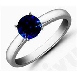 Sapphire1.41 ctw Solitaire Ring 14kt W/Y  Gold