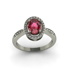 Garnet 1.65 ctw & Diamond Ring 14kt W/Y  Gold