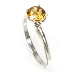 Natural 2ctw Citrine .925 Sterling Silver Ring